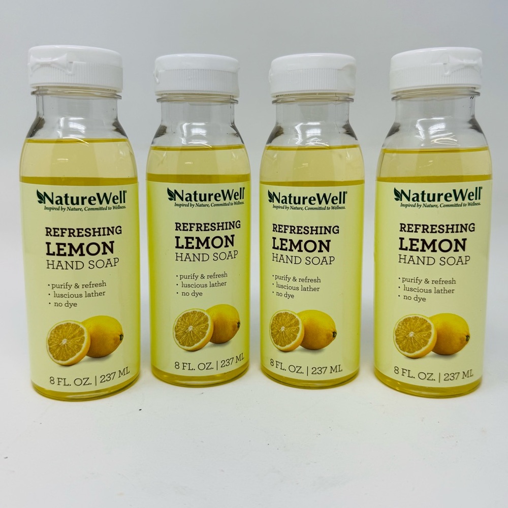 4 NATURE WELL Refreshing Lemon Hand Soap Dye Free (Bundle of 4)
